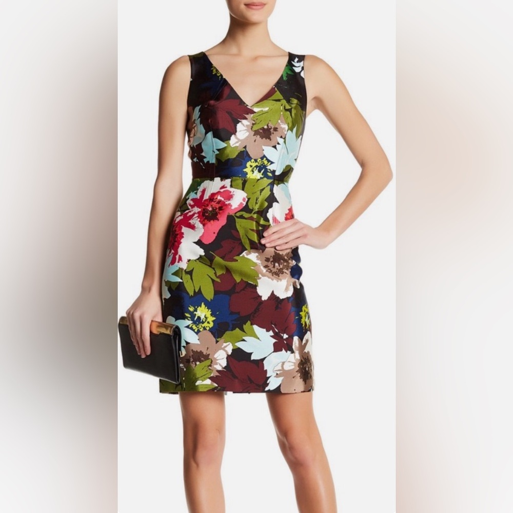 Trina Turk Cosima Silk Blend Sleeveless Cocktail Dress Floral Festival Woman 4